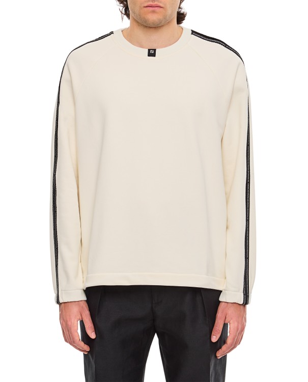 Shop Fendi Heavy Jersey Raglan Sweatshirt In Neutrals