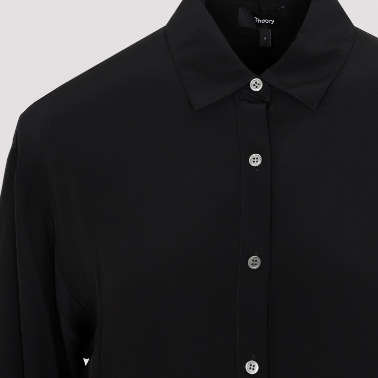 Shop Theory Black Viscose Sarong Shirt