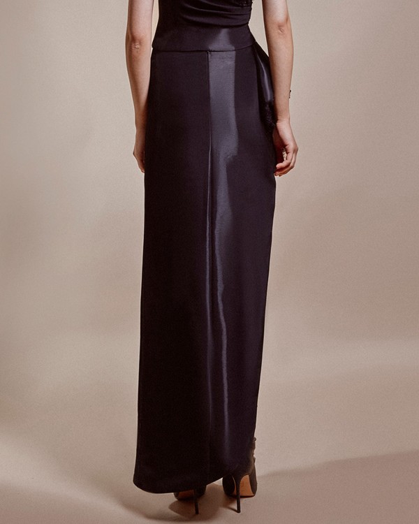 Shop Gemy Maalouf Ruffled Detail Skirt - Midi Skirts In Black