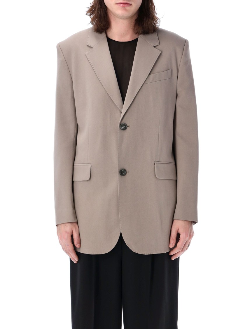 Shop Ami Alexandre Mattiussi Ami Oversize Two Buttons Blazer In Grey