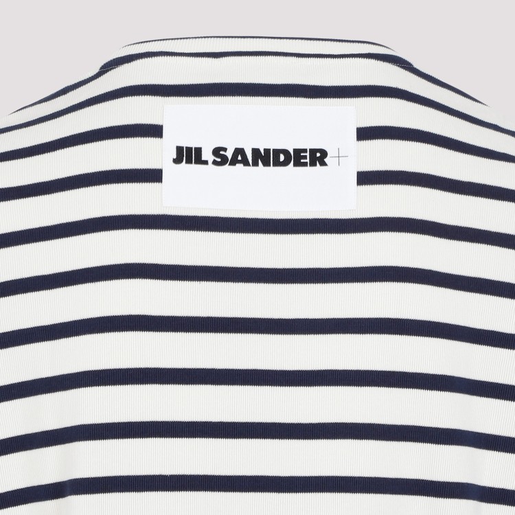 Shop Jil Sander Marinière Cotton T-shirt In White