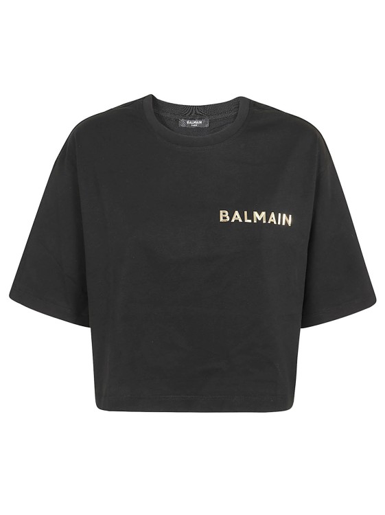 Shop Balmain Cotton T Shirt In Black