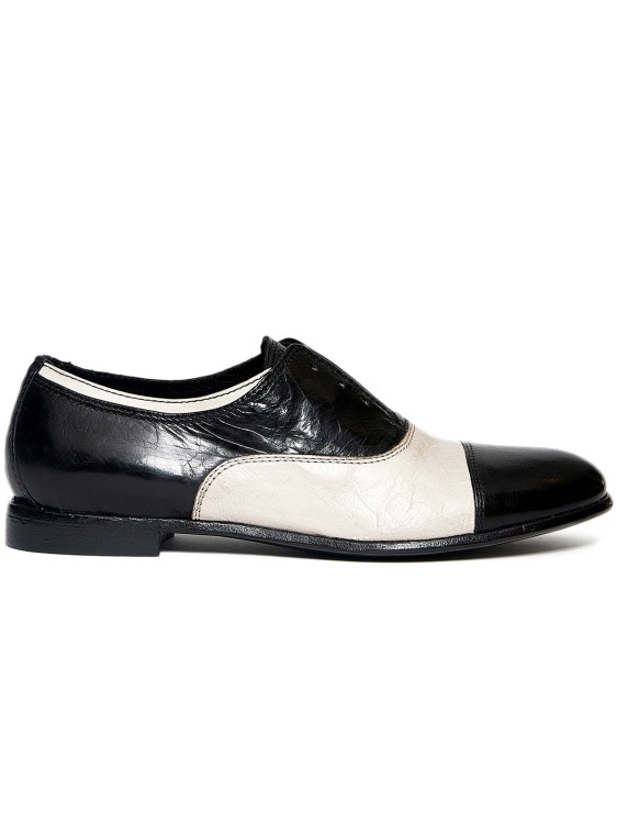Hundred 100 Black And Ecru Leather Oxford Shoes