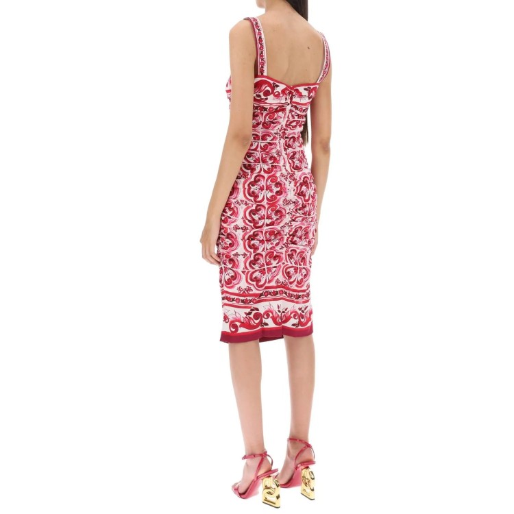 Shop Dolce & Gabbana Majolica Print Dress In Pink