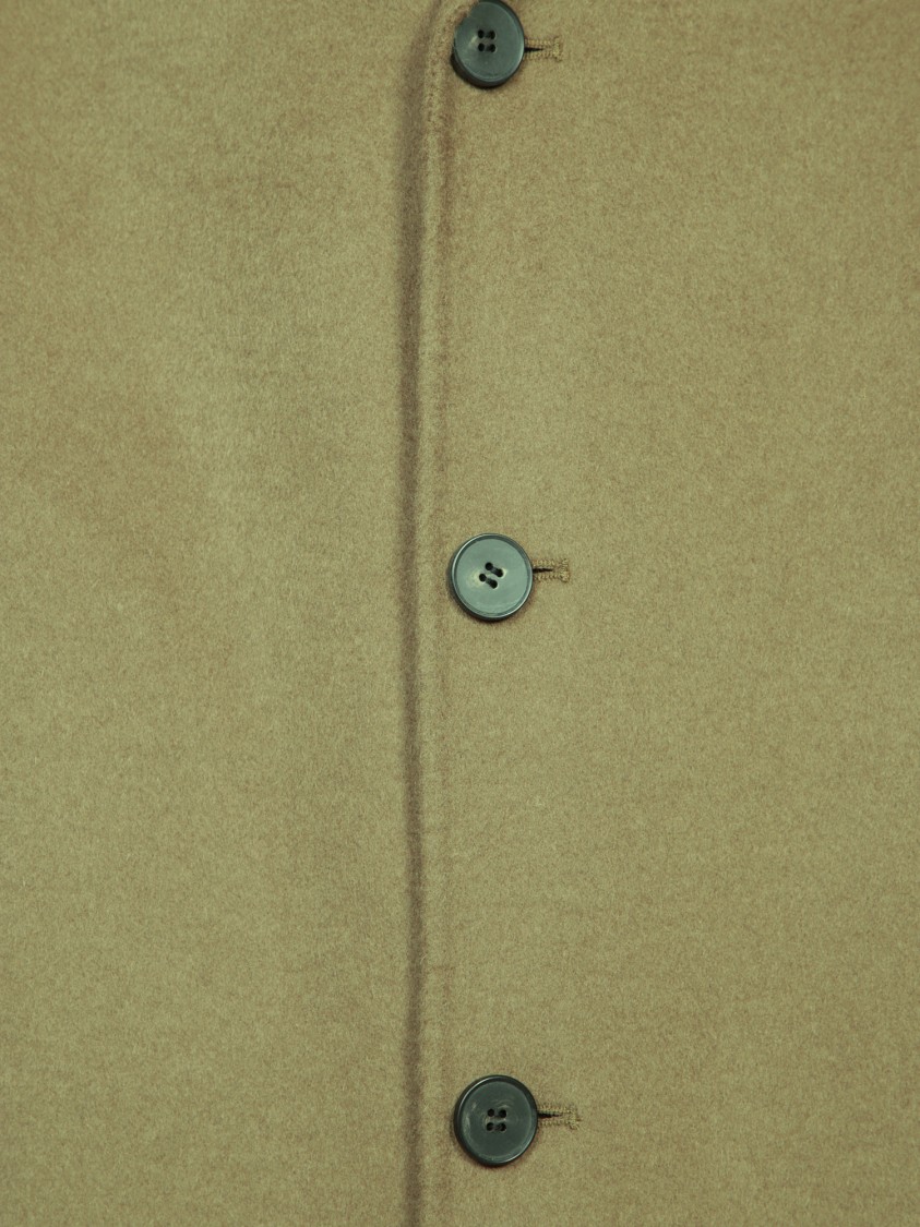 Amaranto Wool Blend Coat With Classic Lapel And Button Closure In Green