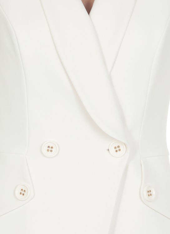 Shop Elisabetta Franchi Crepe Stretch Doublebreasted Dress In White