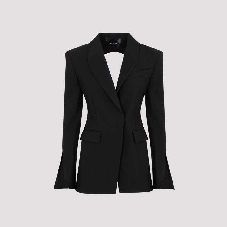 Shop Mugler Black Viscose Jacket