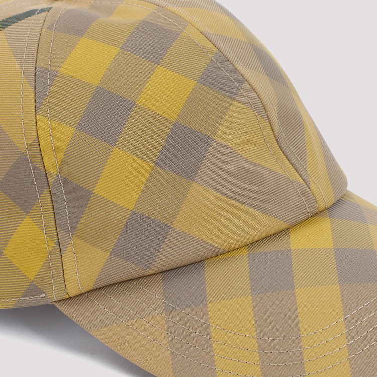 Burberry Womens Cedar Washed-check Woven Cap In Green