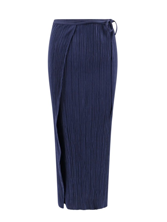 Shop Le 17 Septembre Ribbed Long Skirt In Blue