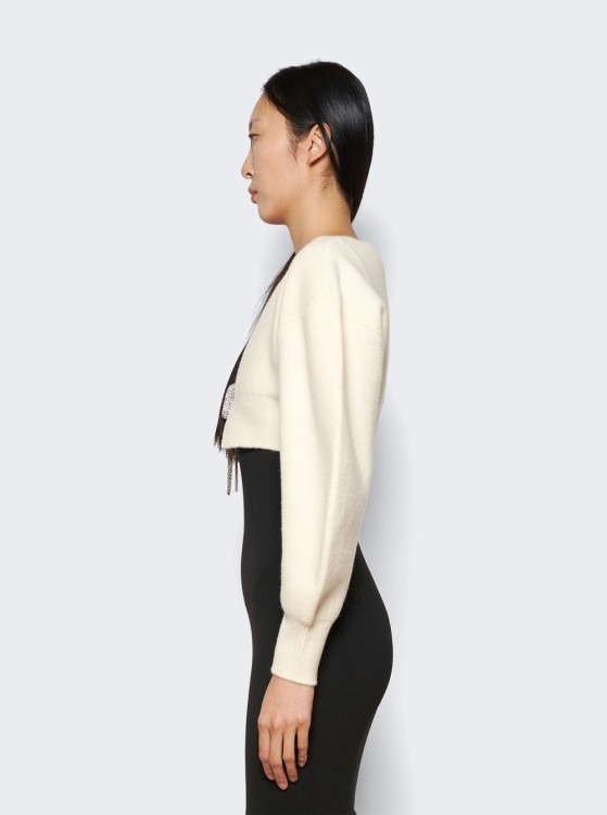 ALEXANDER WANG V-NECK CROPPED CARDIGAN WITH CRYSTAL TIE 1KC1233062