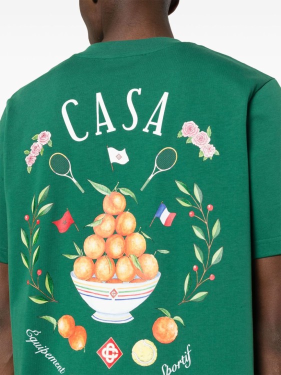 Shop Casablanca T-shirt Casa Way Print Green