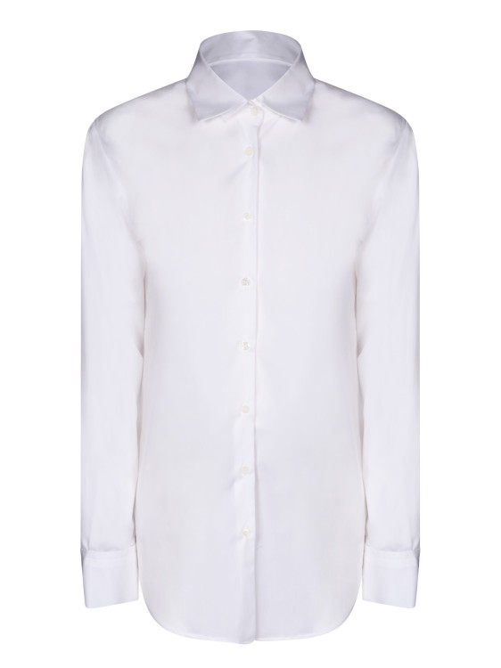 Shop Blanca Vita Stretch Cotton Poplin Shirt In White