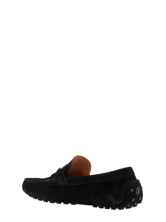Shop Ferragamo Suede Loafers With Metal Logo Detail In Black