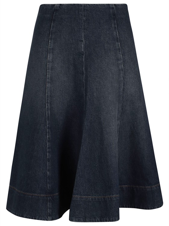Shop Khaite Cotton Denim Skirt In Blue
