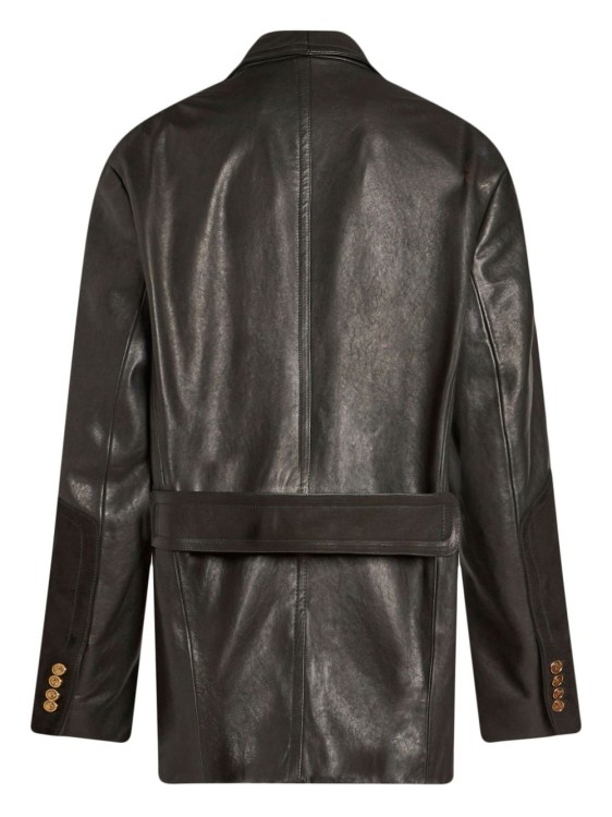 Shop Etro Leather Jacket In Brown