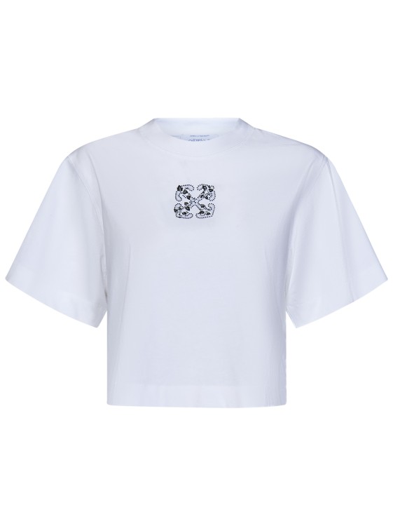 Shop Off-white Oversized Crop T-shirt In White