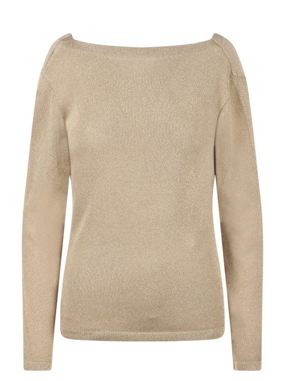 Shop Alberta Ferretti Gold Lamé Sweater In Neutrals