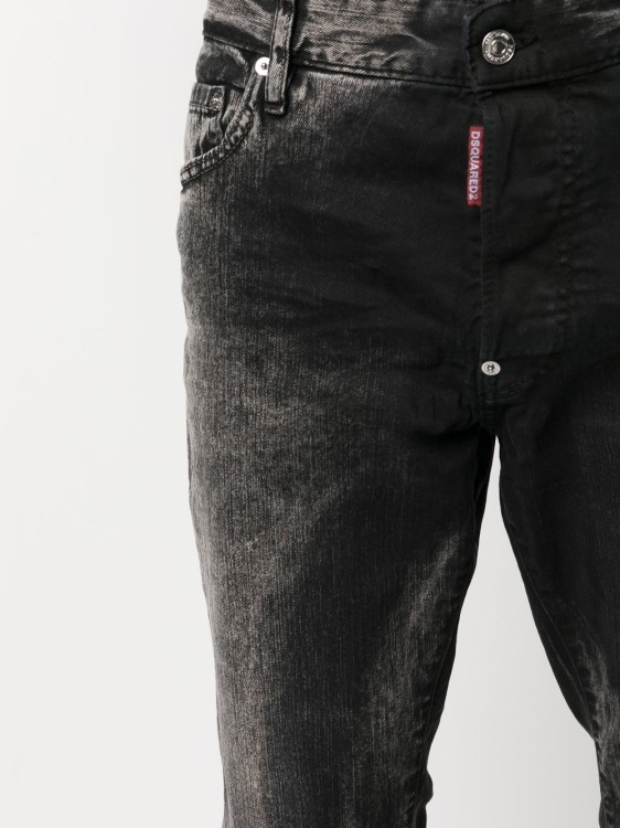 Shop Dsquared2 Washed Straight-leg Denim Jeans In Black