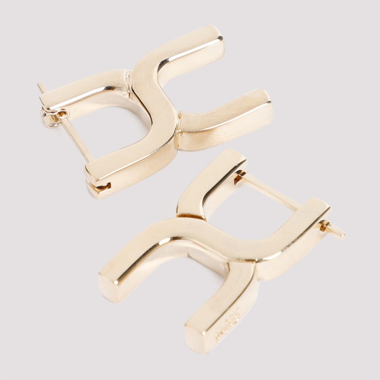 Shop Chloé Marcie Bright Gold Brass Earrings In Not Applicable