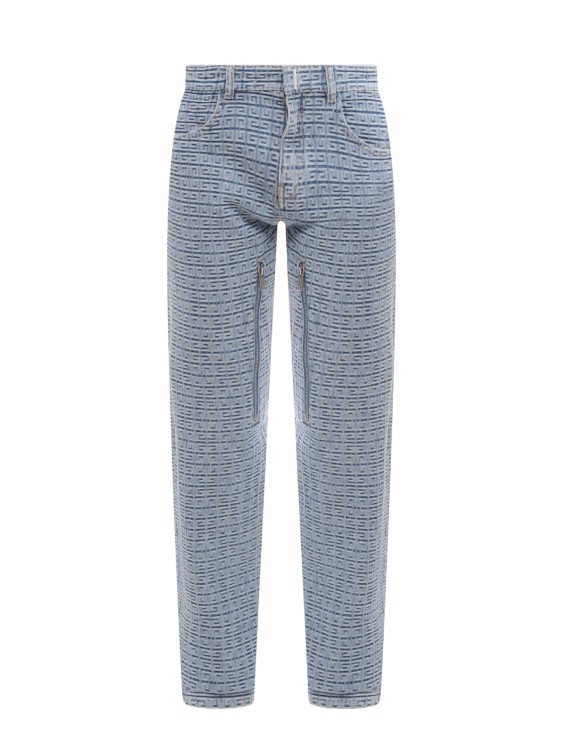 Shop Givenchy 4g Délavé Denim Jeans In Grey