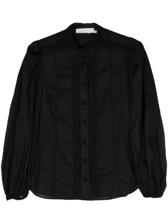 Shop Zimmermann Halliday Cotton Shirt In Black