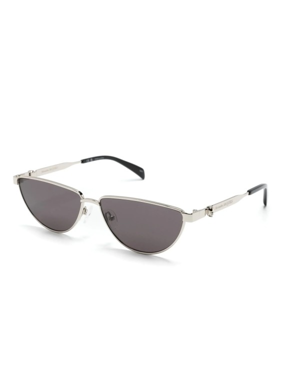 Shop Alexander Mcqueen Silver Cat-eye Sunglasses