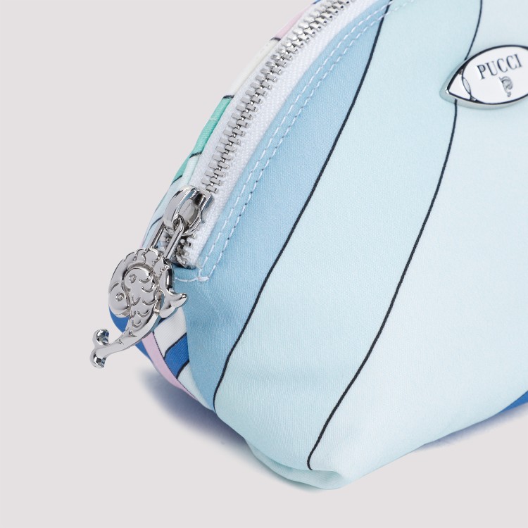 Shop Pucci Light Blue Polyamide Beauty Case In White