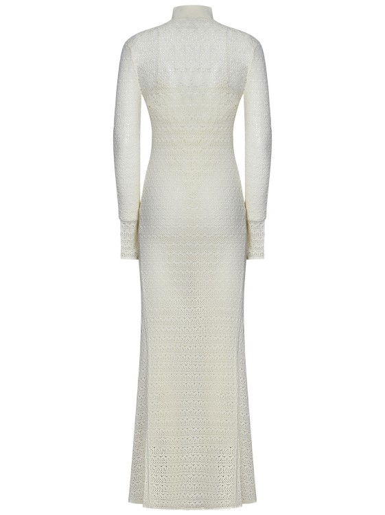 Shop Tom Ford Turtleneck Knit Long-sleeved Dress In White