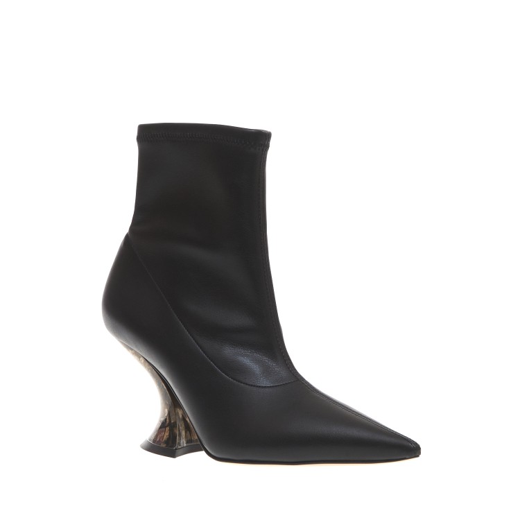 Shop Casadei Elodie Black Leather Ankle Boot