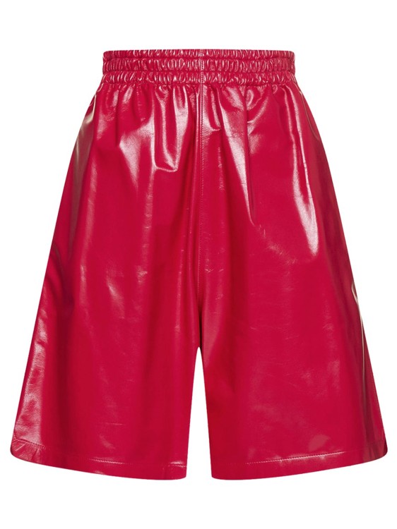 Bottega Veneta Leather Knee-length Shorts In Red