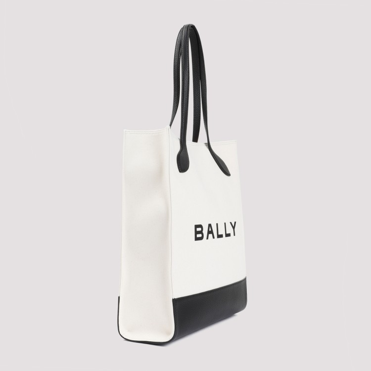 Shop Bally White And Black Logo Shopping Bag