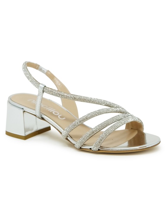 Ninalilou Leather Sandal In Silver