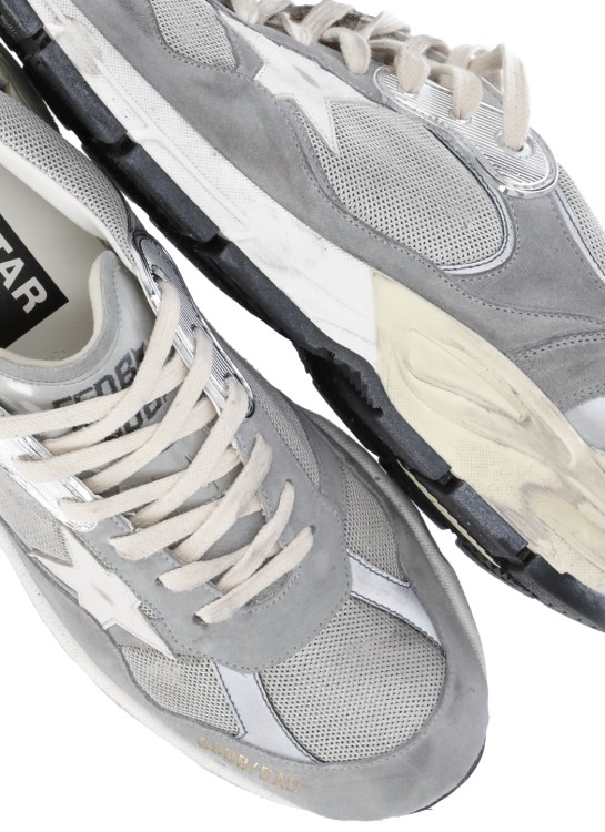 Shop Golden Goose Grey Leather And Technical Fabric Sneakers