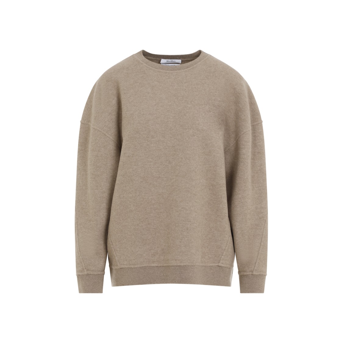 Max Mara Beige Sweatshirt In Wool And Cashmere Blend In Brown