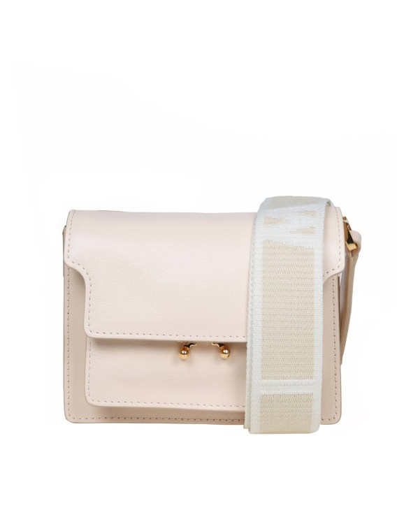 Marni Small Trunk Soft Shoulder Bag In Cream Color Leather In Neutrals