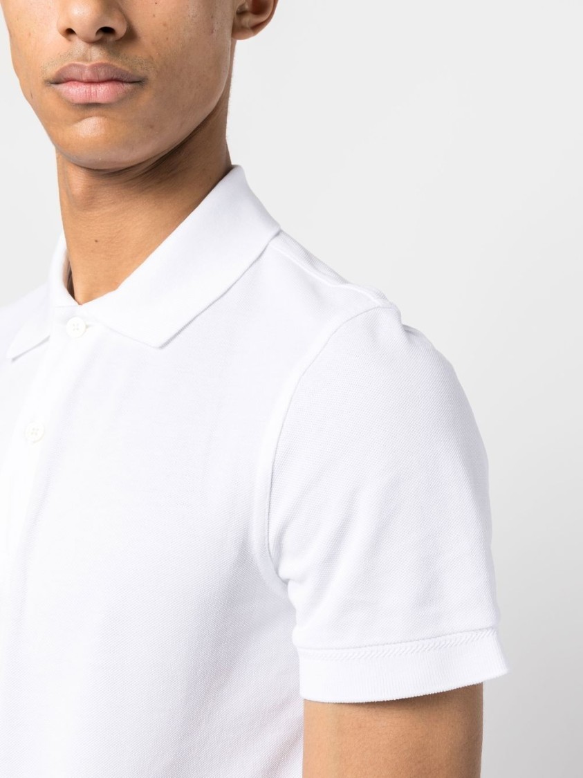 Shop Tom Ford Cotton Polo Shirt In White