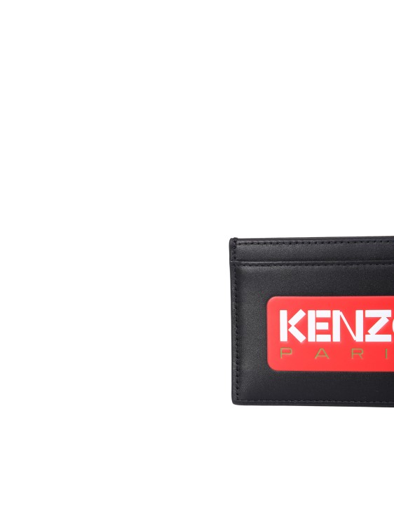 Shop Kenzo Leather Logo-patch Cardholder In Black