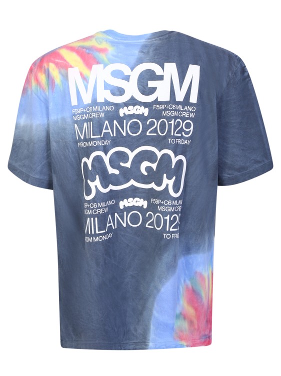 Shop Msgm Bold Logo Tie-dye T-shirt In Multicolor