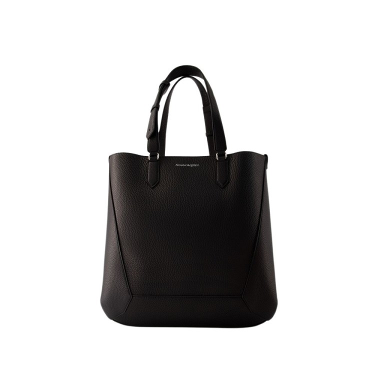 Alexander Mcqueen The Edge Medium Shopper Bag In Black
