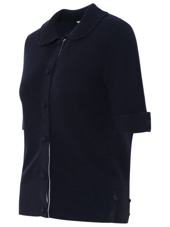 Shop Thom Browne 3/4 Sleeve Cardigan In Blue