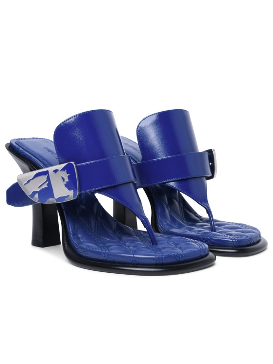 Shop Burberry Bay' Blue Leather Sandals