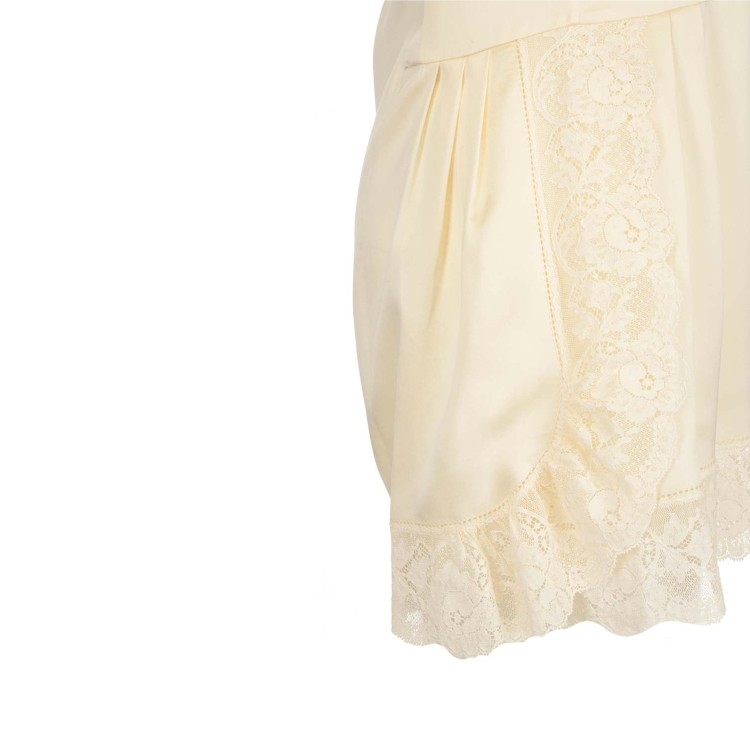 Shop Maison Margiela Beige Silk Dress In White
