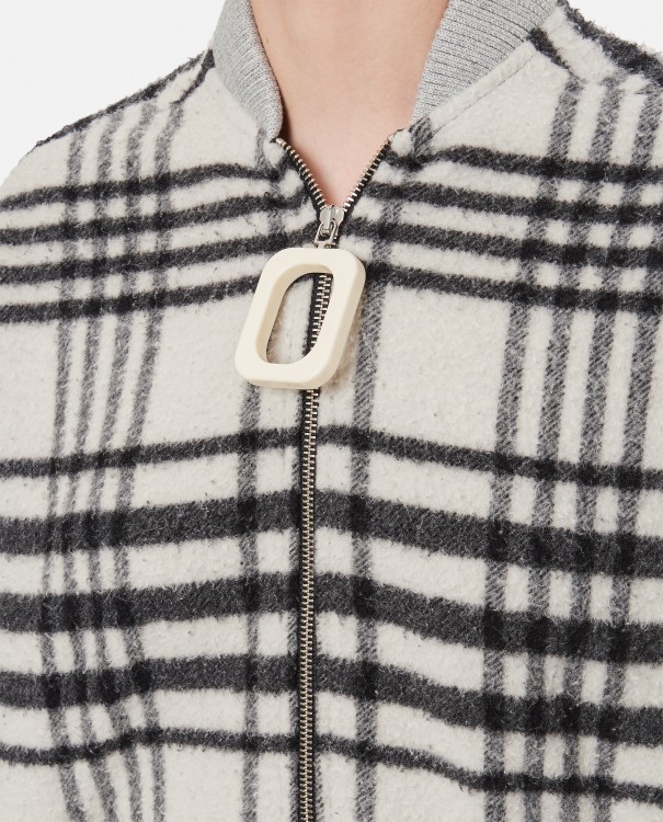 Jw Anderson Check-print Bomber Jacket In Grey