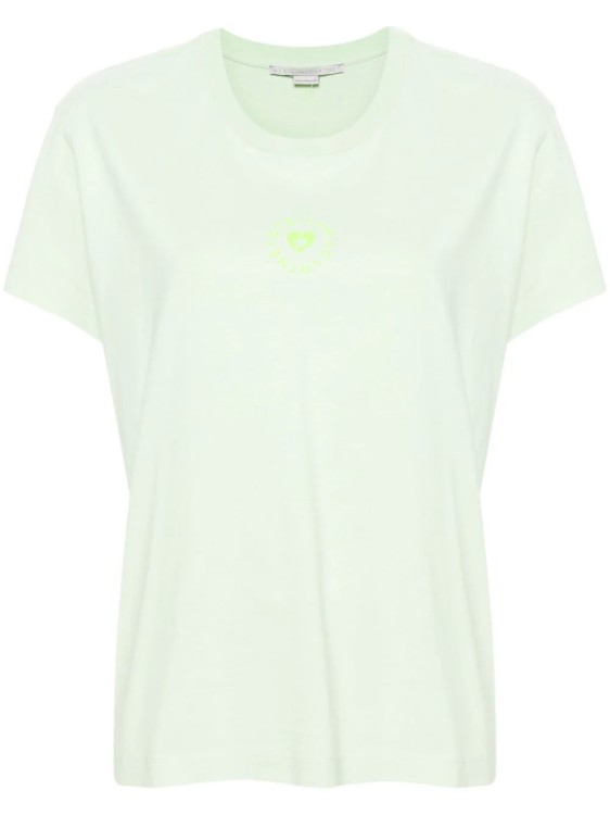 Shop Stella Mccartney Green Lovestruck T-shirt In White