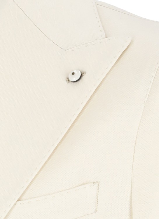 Shop Lubiam Ivory Linen And Cotton Jacket In Neutrals