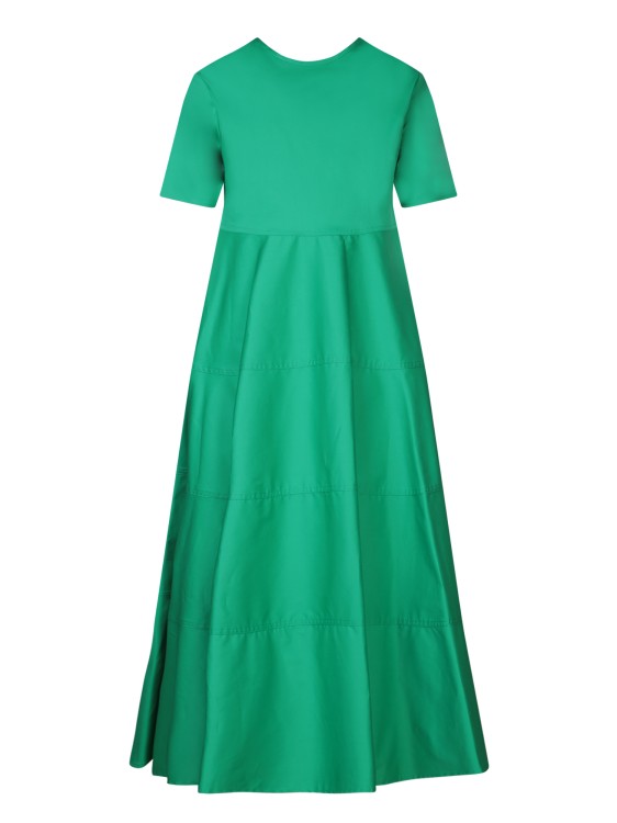 Shop Blanca Vita Short Sleeve Dress In Poplin Fabric In Green