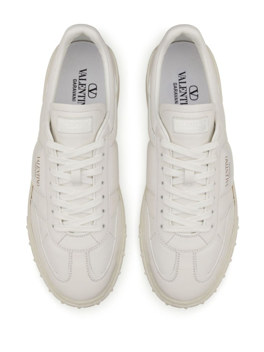 Valentino Upvillage Low Top Nappa Leather Sneaker In White
