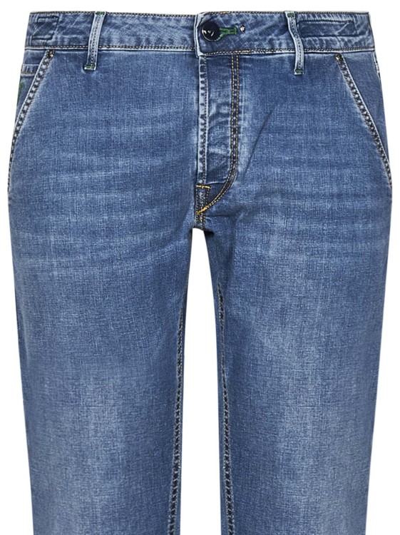 Shop Handpicked Parma Jeans In Faded Blue Cotton Denim