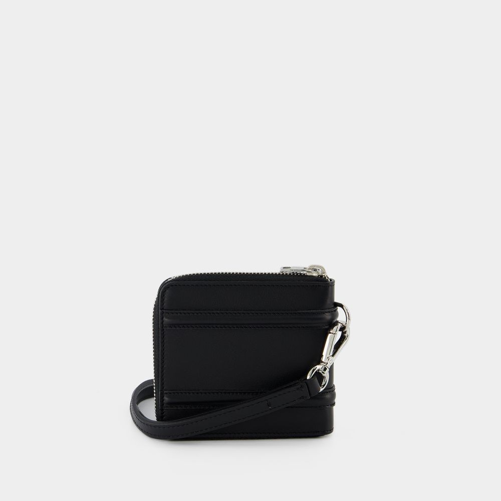 Alexander Mcqueen Zip Around Billfold Wallet - Black - Leather In Black