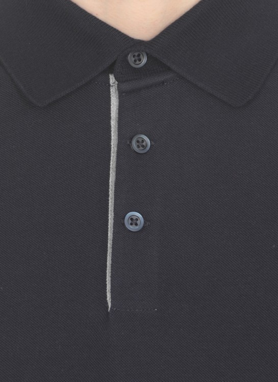 Shop Brunello Cucinelli Cotton Polo Shirt With Logo In Blue